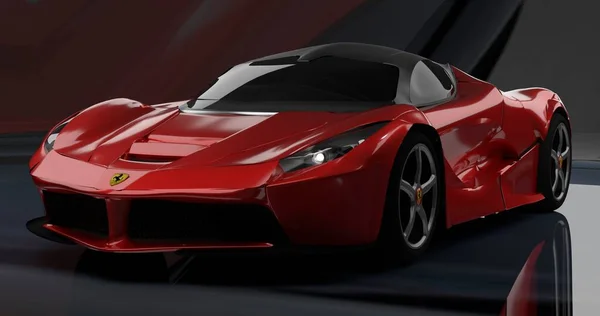 La Ferrari 3d rendering car on isolated background