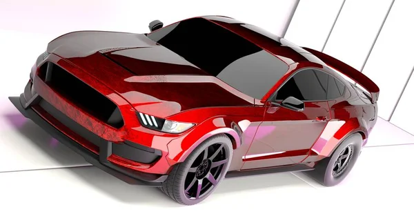 Ford Mustang Rendering Car Rendering Studio — Stock fotografie