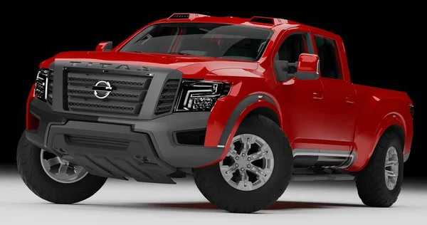 İzole edilmiş arka planda 3d Nissan Titan