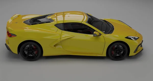 Renderowanie Corvette Izolowanym Tle — Zdjęcie stockowe