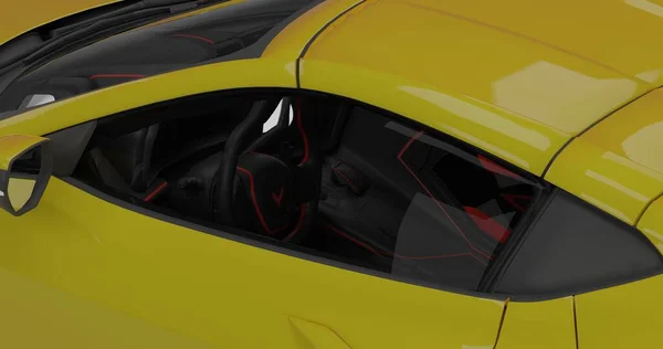 İzole edilmiş arkaplanda Corvette C8 'in 3B canlandırması