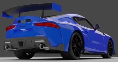 İzole edilmiş arkaplanda Toyota Supra Mk5 'in 3B kırmızısı