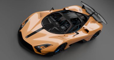İzole edilmiş arkaplanda SSC Tuatara Striker 'ın 3B canlandırması