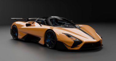 İzole edilmiş arkaplanda SSC Tuatara Striker 'ın 3B canlandırması