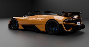 İzole edilmiş arkaplanda SSC Tuatara Striker 'ın 3B canlandırması