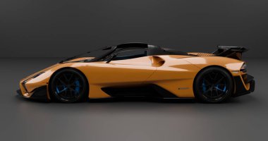 İzole edilmiş arkaplanda SSC Tuatara Striker 'ın 3B canlandırması