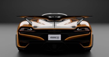 İzole edilmiş arkaplanda SSC Tuatara Striker 'ın 3B canlandırması