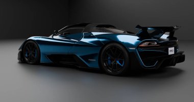 İzole edilmiş arkaplanda SSC Tuatara Striker 'ın 3B canlandırması