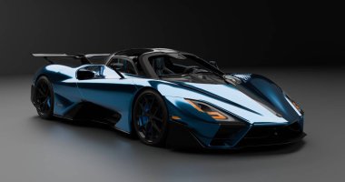 İzole edilmiş arkaplanda SSC Tuatara Striker 'ın 3B canlandırması