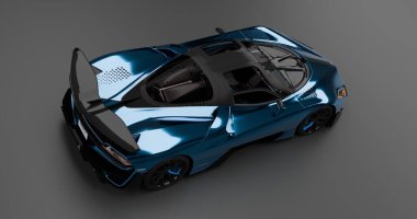 İzole edilmiş arkaplanda SSC Tuatara Striker 'ın 3B canlandırması