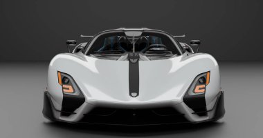 İzole edilmiş arkaplanda SSC Tuatara Striker 'ın 3B canlandırması