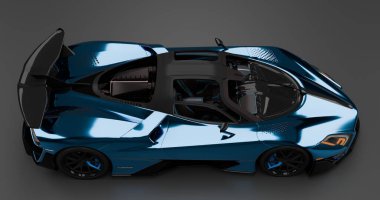 İzole edilmiş arkaplanda SSC Tuatara Striker 'ın 3B canlandırması