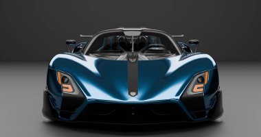 İzole edilmiş arkaplanda SSC Tuatara Striker 'ın 3B canlandırması