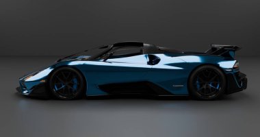 İzole edilmiş arkaplanda SSC Tuatara Striker 'ın 3B canlandırması