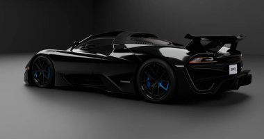 İzole edilmiş arkaplanda SSC Tuatara Striker 'ın 3B canlandırması
