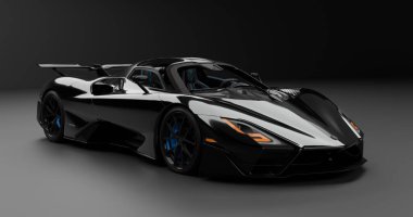 İzole edilmiş arkaplanda SSC Tuatara Striker 'ın 3B canlandırması