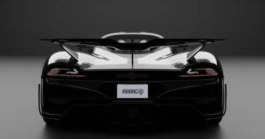 İzole edilmiş arkaplanda SSC Tuatara Striker 'ın 3B canlandırması