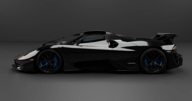 İzole edilmiş arkaplanda SSC Tuatara Striker 'ın 3B canlandırması