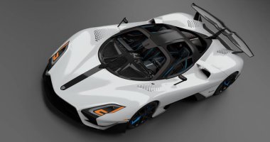 İzole edilmiş arkaplanda SSC Tuatara Striker 'ın 3B canlandırması