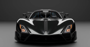 İzole edilmiş arkaplanda SSC Tuatara Striker 'ın 3B canlandırması