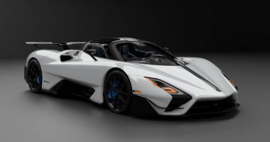 İzole edilmiş arkaplanda SSC Tuatara Striker 'ın 3B canlandırması