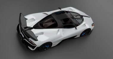 İzole edilmiş arkaplanda SSC Tuatara Striker 'ın 3B canlandırması
