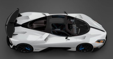 İzole edilmiş arkaplanda SSC Tuatara Striker 'ın 3B canlandırması