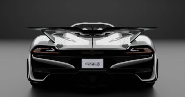 İzole edilmiş arkaplanda SSC Tuatara Striker 'ın 3B canlandırması