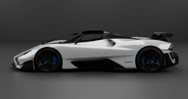 İzole edilmiş arkaplanda SSC Tuatara Striker 'ın 3B canlandırması