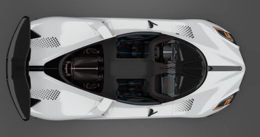 İzole edilmiş arkaplanda SSC Tuatara Striker 'ın 3B canlandırması