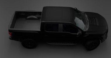 İzole edilmiş arkaplanda Ford Raptor F150 'nin 3d canlandırması
