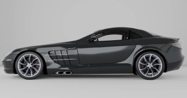 Mercedes SLR Mclaren 2004 'ün 3 boyutlu canlandırması izole arkaplanda