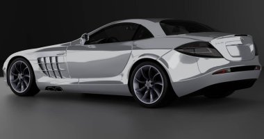 Mercedes SLR Mclaren 2004 'ün 3 boyutlu canlandırması izole arkaplanda