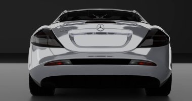 Mercedes SLR Mclaren 2004 'ün 3 boyutlu canlandırması izole arkaplanda