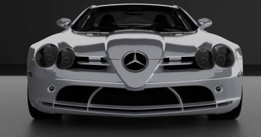 Mercedes SLR Mclaren 2004 'ün 3 boyutlu canlandırması izole arkaplanda