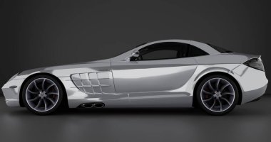 Mercedes SLR Mclaren 2004 'ün 3 boyutlu canlandırması izole arkaplanda