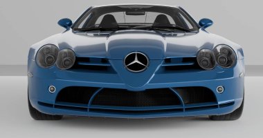 Mercedes SLR Mclaren 2004 'ün 3 boyutlu canlandırması izole arkaplanda