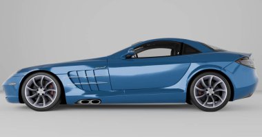 Mercedes SLR Mclaren 2004 'ün 3 boyutlu canlandırması izole arkaplanda