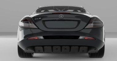Mercedes SLR Mclaren 2004 'ün 3 boyutlu canlandırması izole arkaplanda