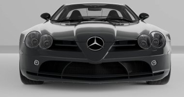 Mercedes SLR Mclaren 2004 'ün 3 boyutlu canlandırması izole arkaplanda