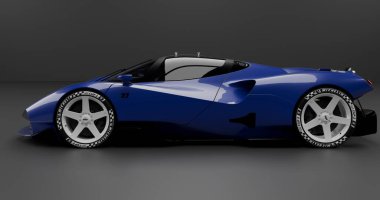 Göz kamaştırıcı Nilu27 konsept spor arabası. Pürüzsüz tasarım ve açık motor.