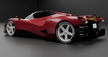 Göz kamaştırıcı Nilu27 konsept spor arabası. Pürüzsüz tasarım ve açık motor.