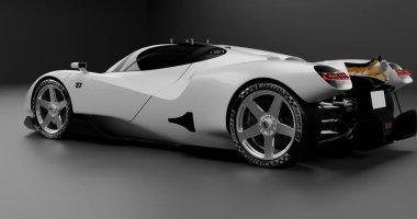 Göz kamaştırıcı Nilu27 konsept spor arabası. Pürüzsüz tasarım ve açık motor.