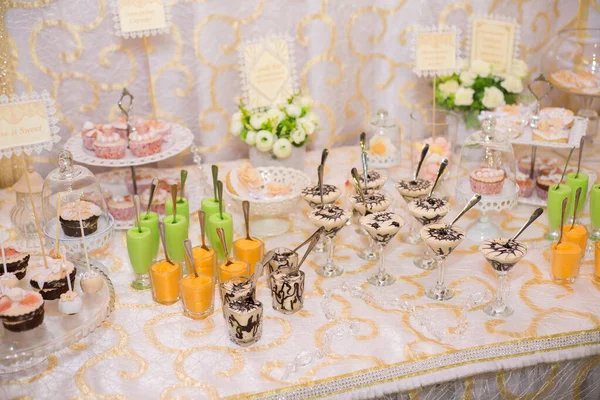 Kendybar Cream Souffle Glasses Table Sweets — Stock Photo, Image