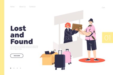 Kayıp eşyalar bulma ve geri getirme servisi için ofis web sitesi iniş sayfası bulundu