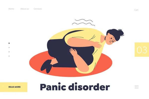 Transtorno de pânico e problemas de saúde mental conceito de landing page para site — Vetor de Stock
