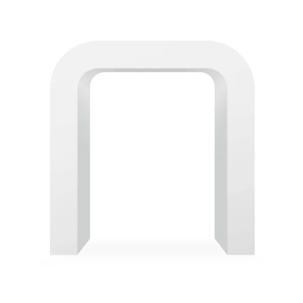 Arco quadrato bianco per eventi sportivi o interior e web design. Modello elemento arco realistico — Vettoriale Stock