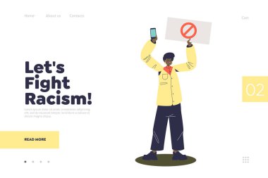 Afrikalı kadınların gösteri toplantısında protesto ettiği ırkçılıkla mücadele sayfası konsepti