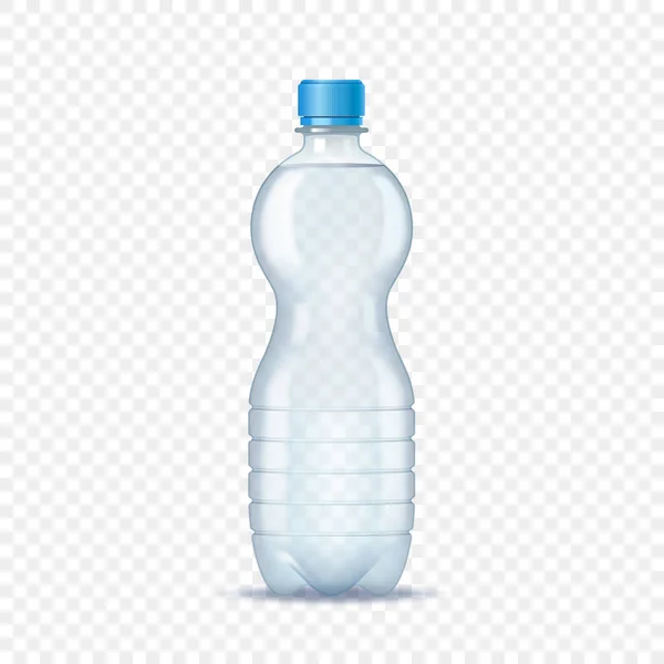 Botella de plástico paquete de bebidas 3d aislado sobre fondo transparente — Vector de stock