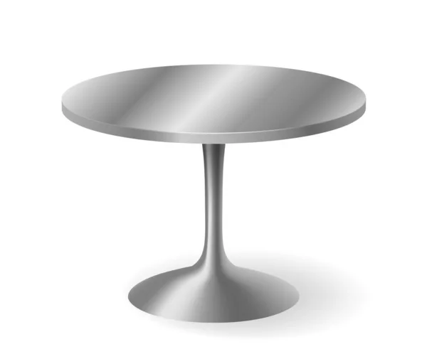 Réaliste table ronde en métal 3d objet isolé sur fond blanc — Image vectorielle